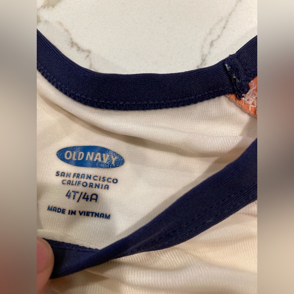 Toddler boy old navy rash guard swim trunks orange white surfer crab beach set - Picture 13 of 13